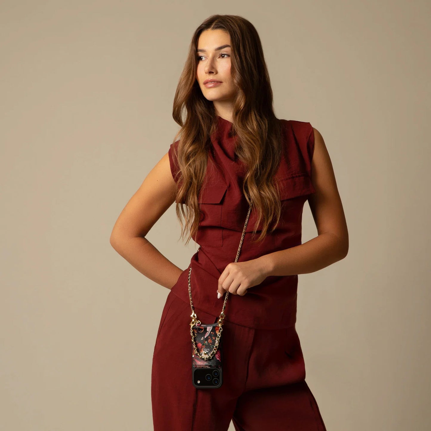 Rae Magnet Duet Wallet Crossbody Phone Case - Ceci Noir/Gold