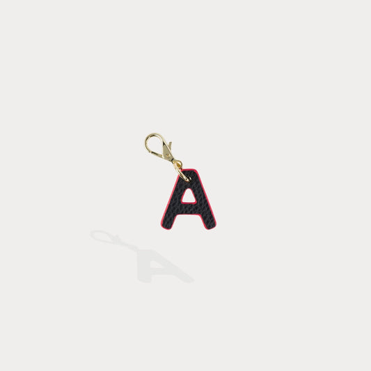 Dye Cut Initial Charm - Black/Classic Red/Gold