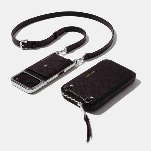 Hailey Pouch Set - Black/Chrome Silver