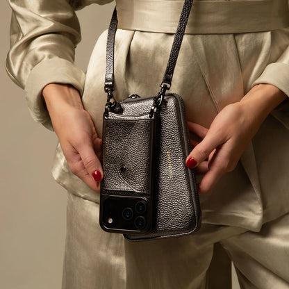 Donna Pouch Set - Metallic Pewter/Pewter