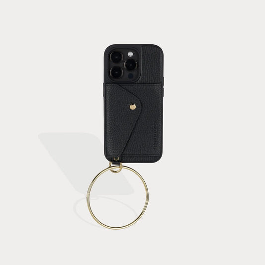 Gigi O-ring Wristlet - Black/Gold