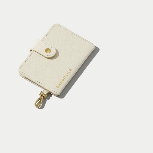 Add-On Sleek Mirror Magnet Wallet - Ivory/Gold