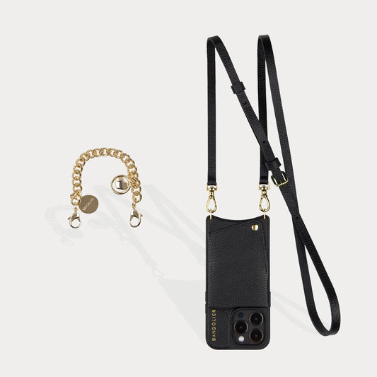 Emma + Charm Wristlet Set - Black/Gold
