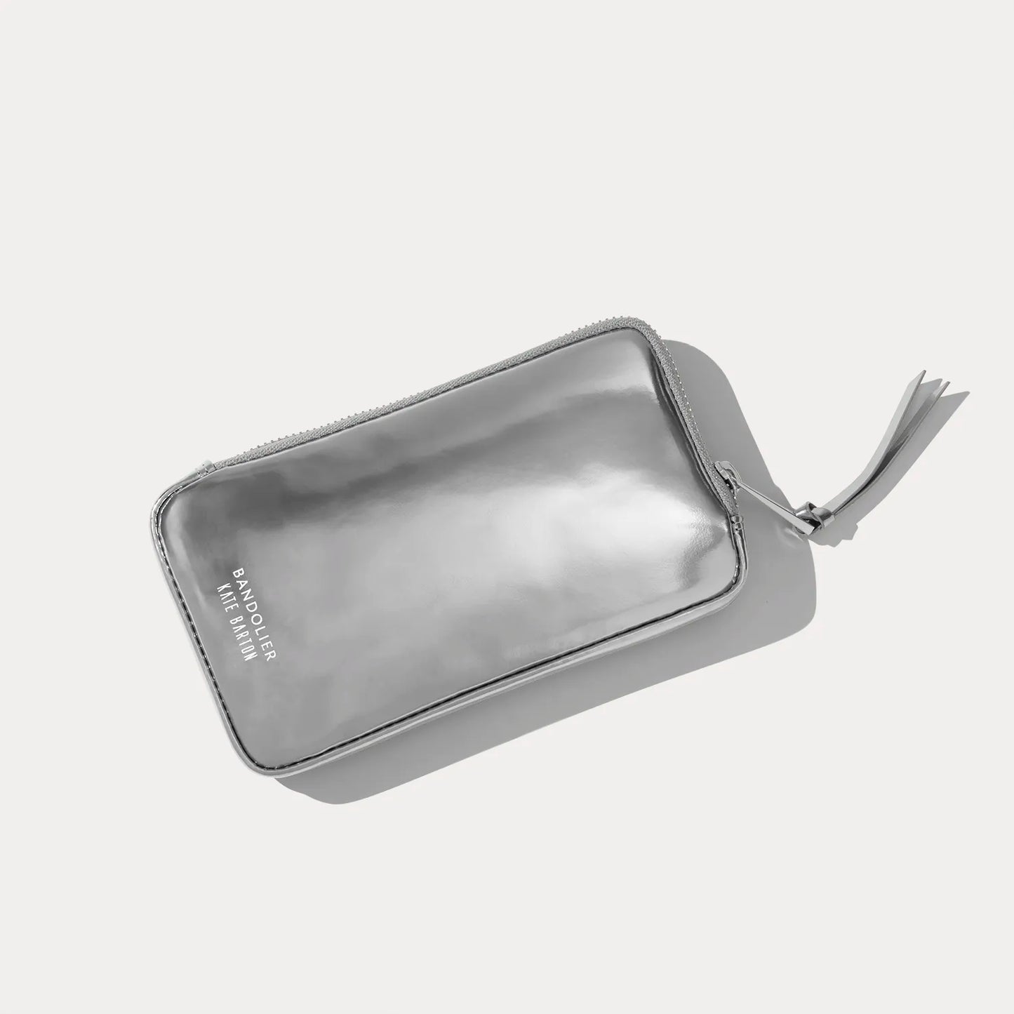 Kate Zipper Pouch - Silver Patent/Silver