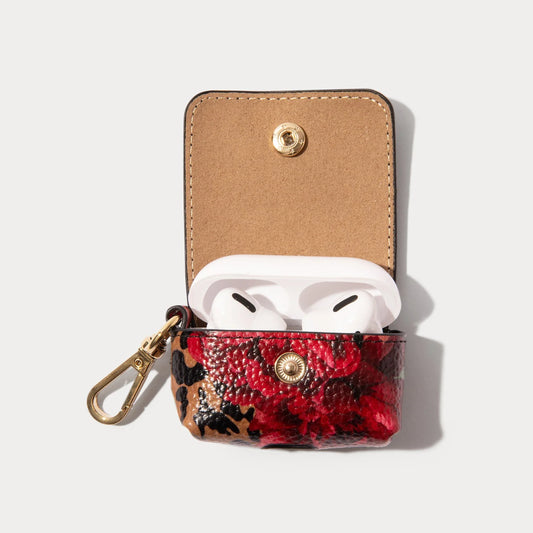 Avery AirPod Clip-On Pouch - Ceci Dark  FloralCheetah/Gold