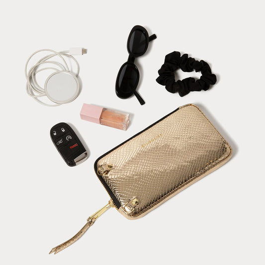 Expanded Zip Pouch - Chrome Gold/Gold