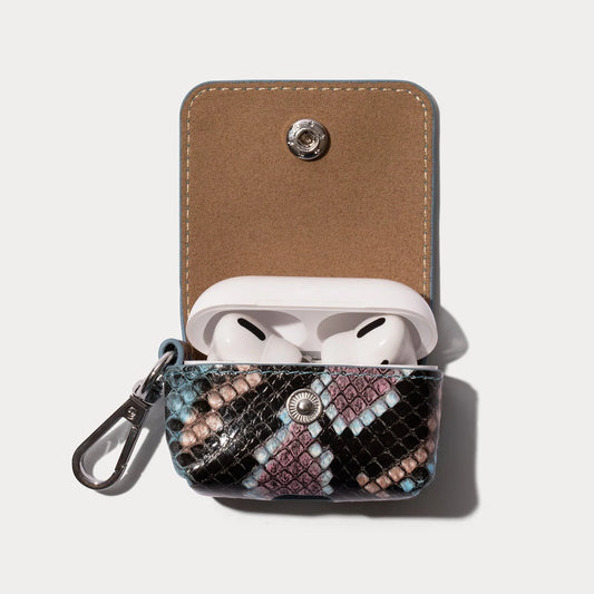 Avery AirPods Clip-On Pouch - Prism Snake/Silver Chrome