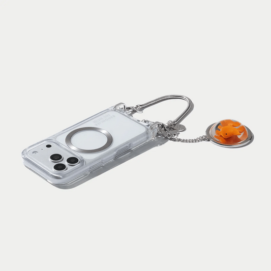 Goldie Wristlet Phone Case - Clear/Silver