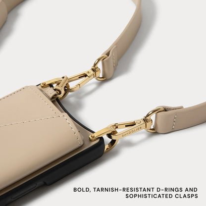Remi Magnet Wallet Crossbody Phone Case - Beige/Gold