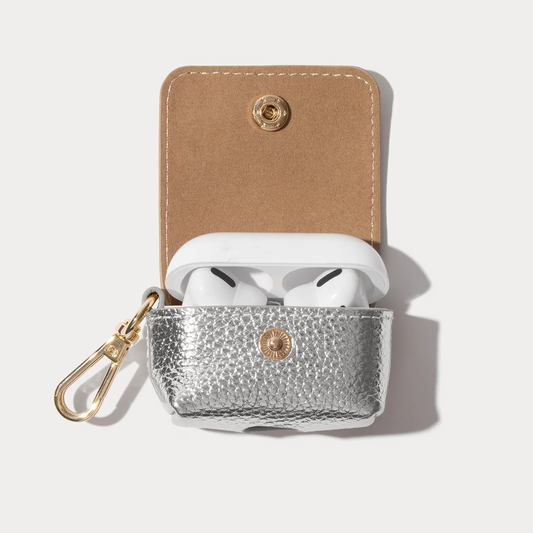 Avery AirPod Clip-On Pouch - Metallic Silver/Gold