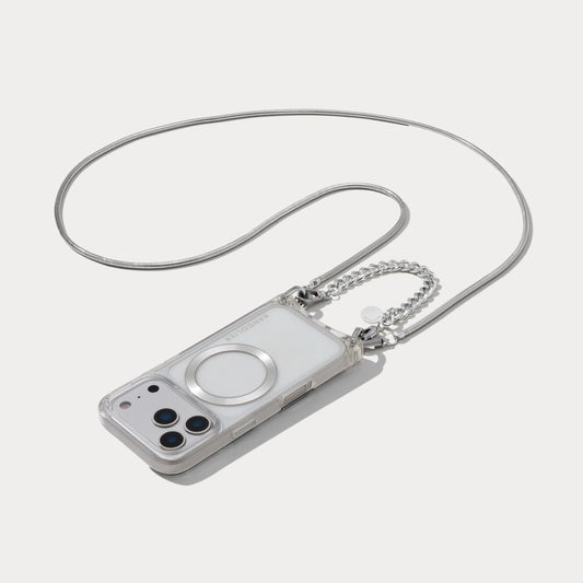 Palmer Magnet Duet Crossbody Phone Case - Clear/Silver
