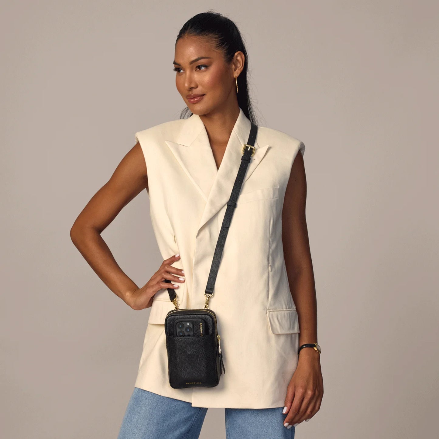Large Expanded Pouch Set - Black/Gold