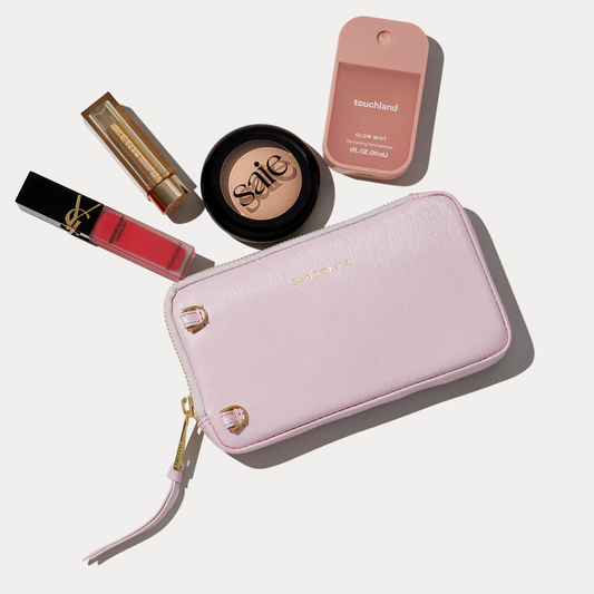 Expanded Zip Pouch - Pink Wave/Gold
