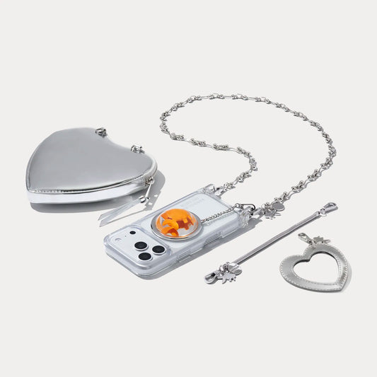 The Goldie Duet Heart Set - Clear/Silver