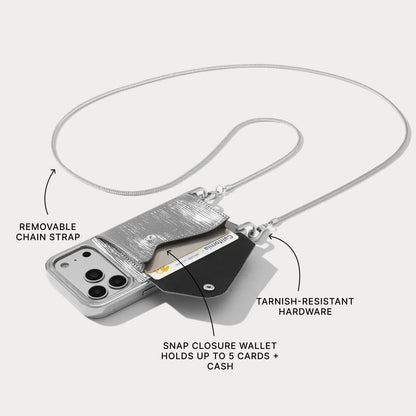 Gia Chrome Pouch Set - Silver Wave/Silver