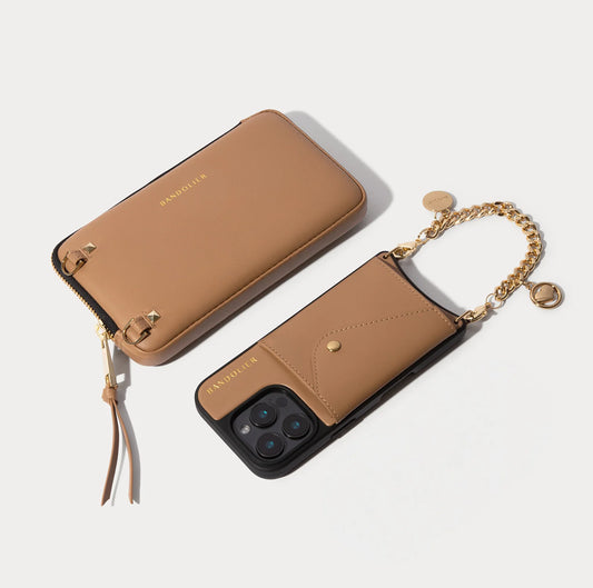 Maya Pouch Set - Tan/Gold
