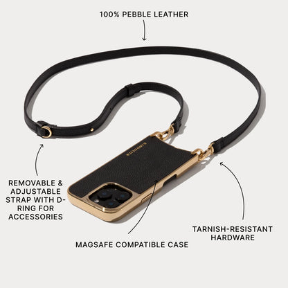 Rayna Chrome Pouch Set - Black/Gold