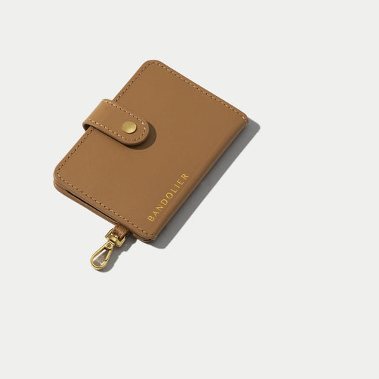 Add-On Sleek Mirror Magnet Wallet - Tan/Gold