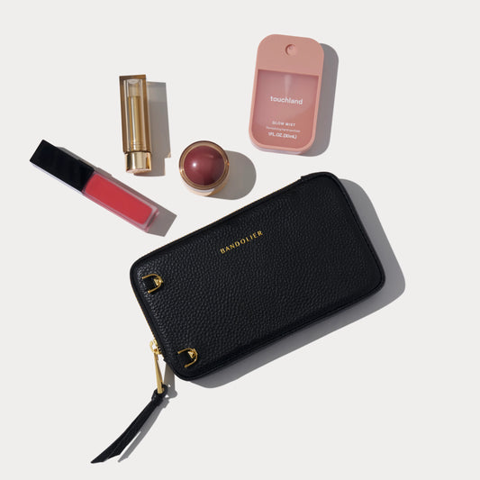 Expanded Zip Pouch - Black/Gold