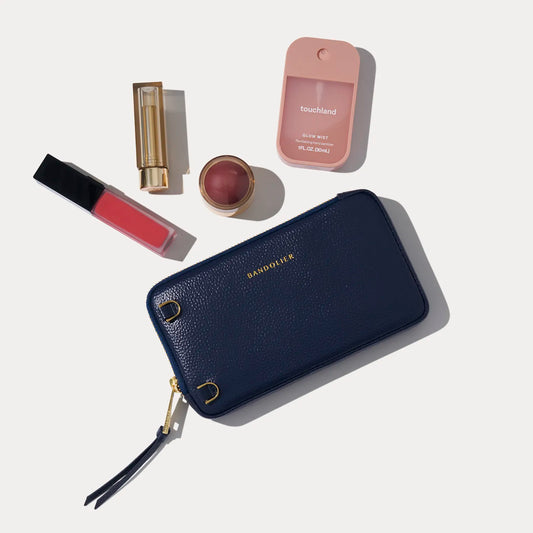 Expanded Zip Pouch - Navy/Gold