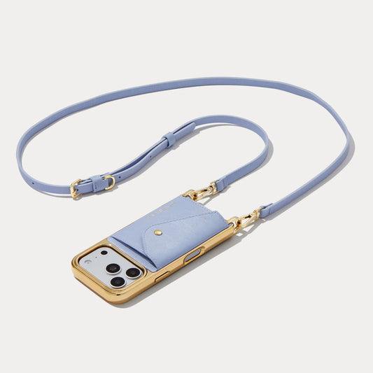 Donna Chrome Crossbody Phone Case - Periwinkle Wave/Chrome Gold