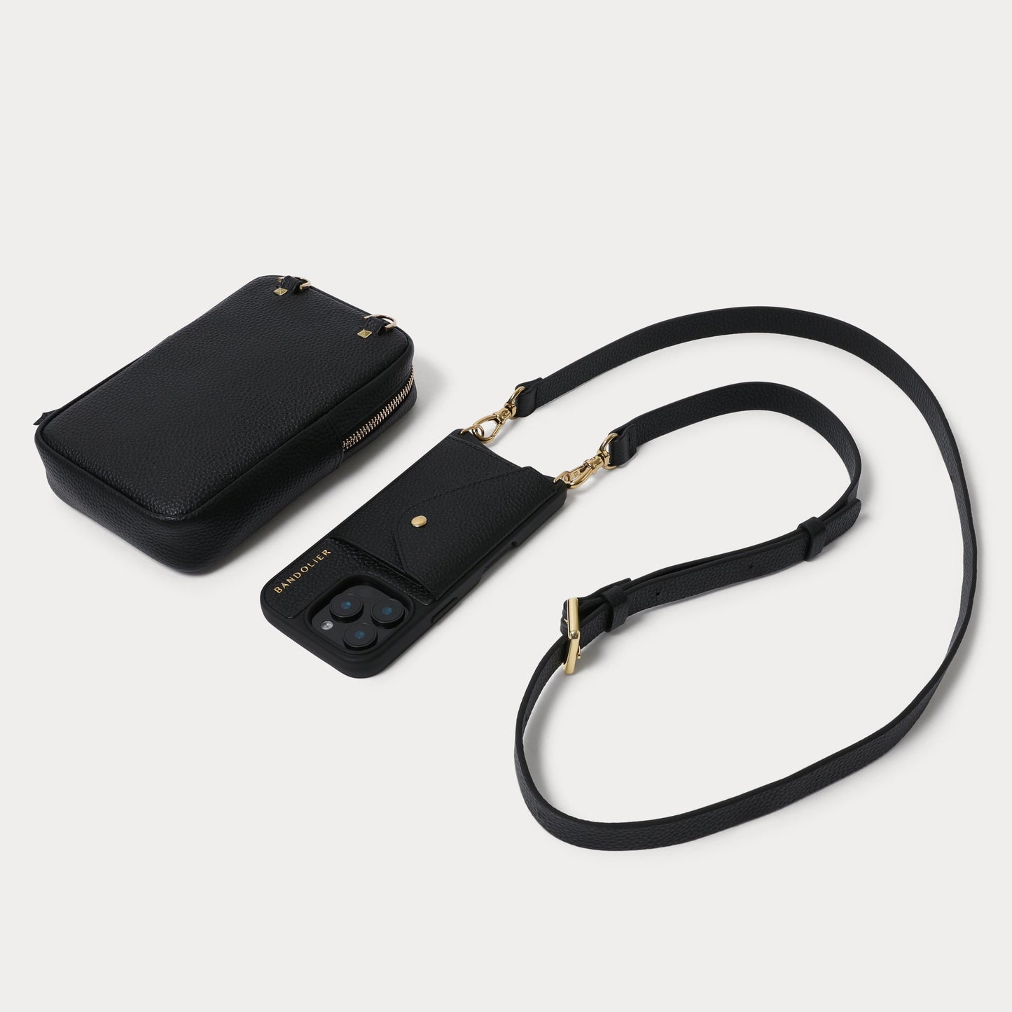 Large Expanded Pouch Set - Black/Gold