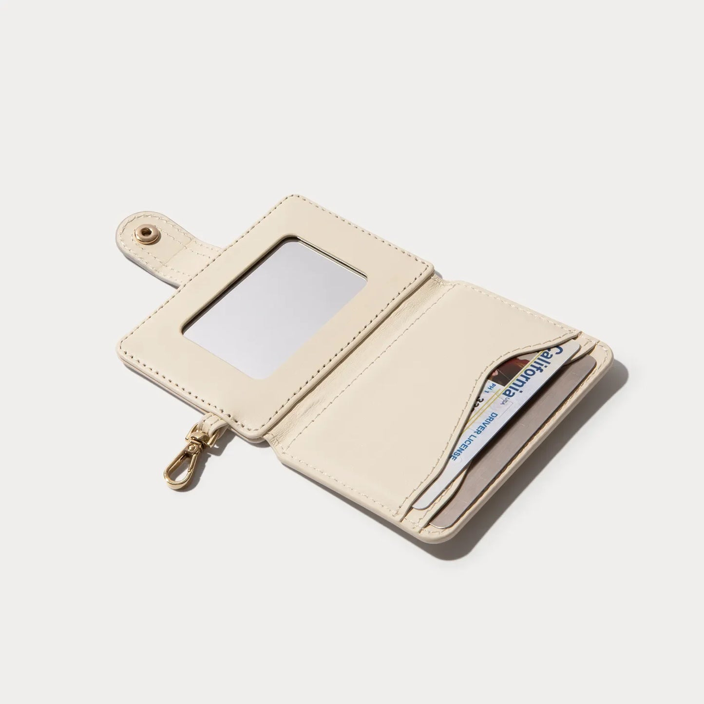 Ivy Magnet Wallet Crossbody Phone Case - Ivory Metallic Silver/Gold