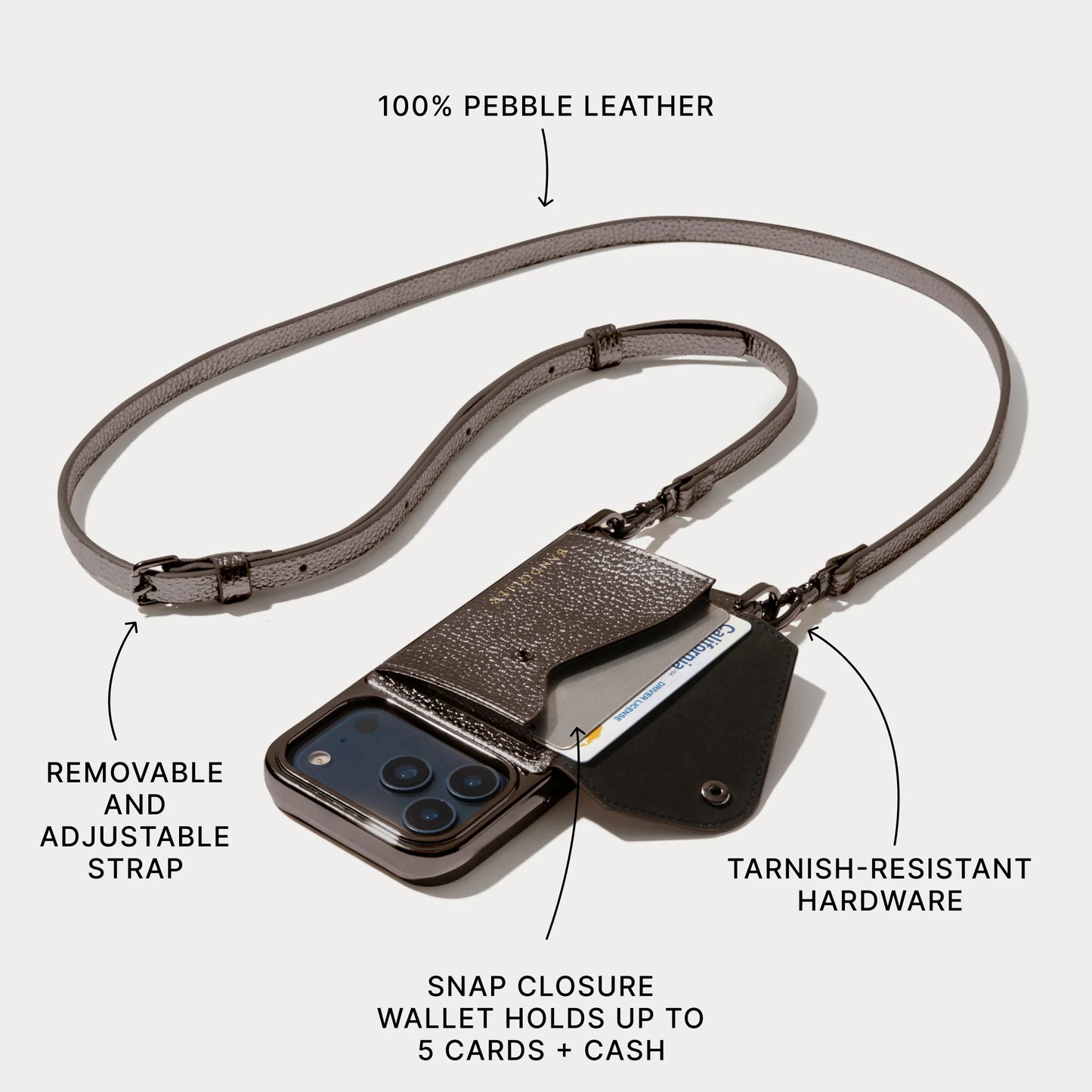 Donna Pouch Set - Metallic Pewter/Pewter