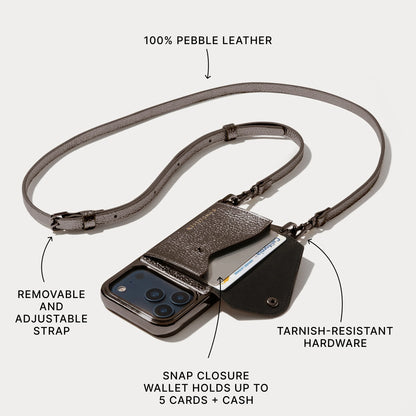 Donna Pouch Set - Metallic Pewter/Pewter