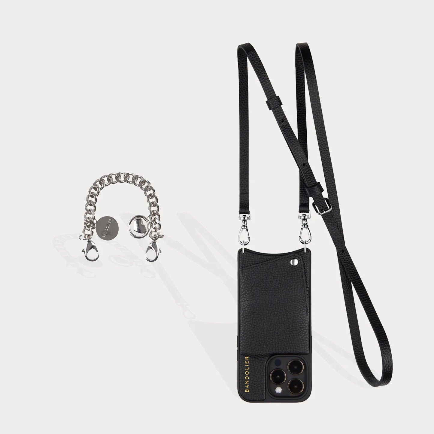 Emma + Charm Wristlet Set - Black/Silver