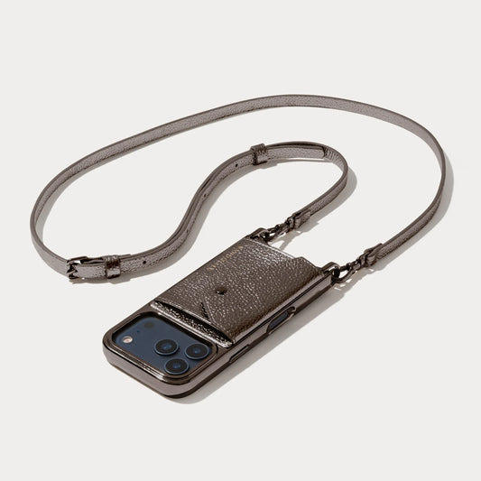 Donna Crossbody Phone Case - Metallic Chrome/Pewter