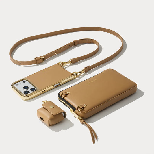 Rayna Chrome Essentials Set - Tan/Chrome Gold