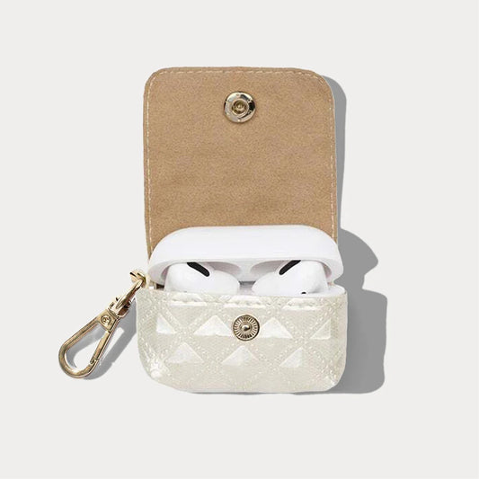 Avery AirPods Clip-On Pouch - Creme/Gold