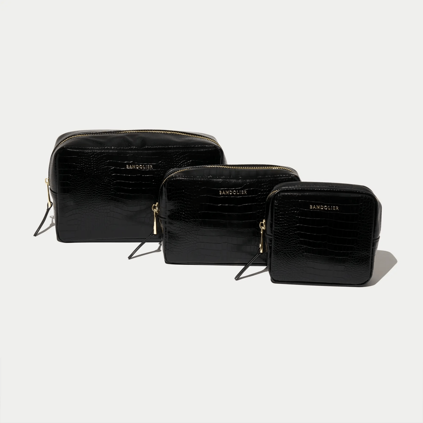 Toiletry Trio Nesting Bags - Black/Gold