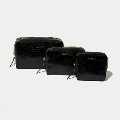 Toiletry Trio Nesting Bags - Black/Gold