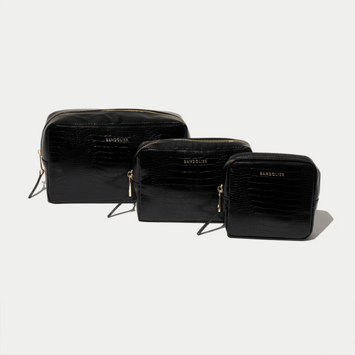 Toiletry Trio Nesting Bags - Black/Gold