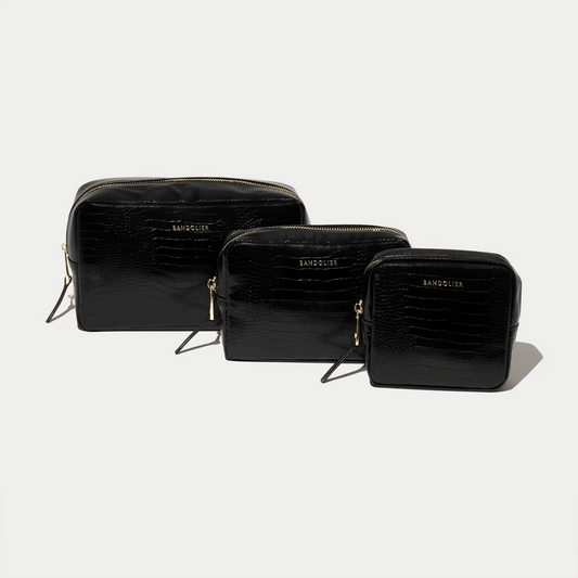 Toiletry Trio Nesting Bags - Black/Gold