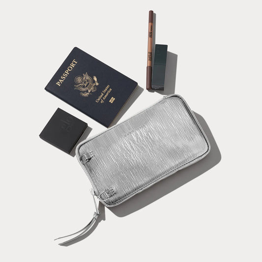 Expanded Zip Pouch - Silver Wave/Silver