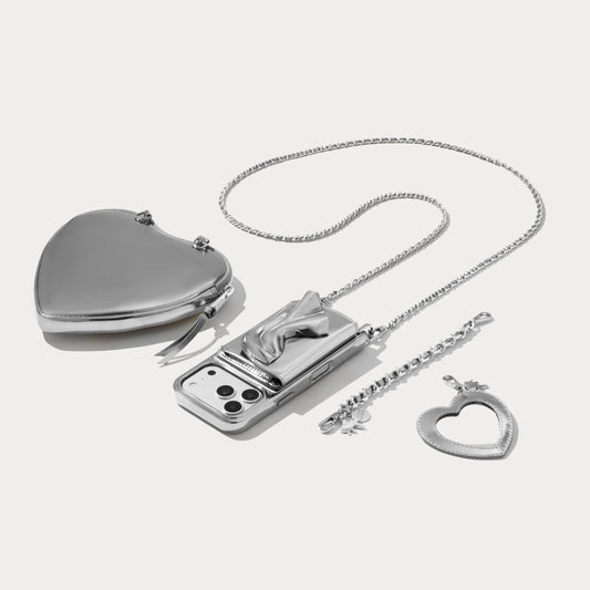 The Kaia Duet Heart Set - Silver Patent/Silver