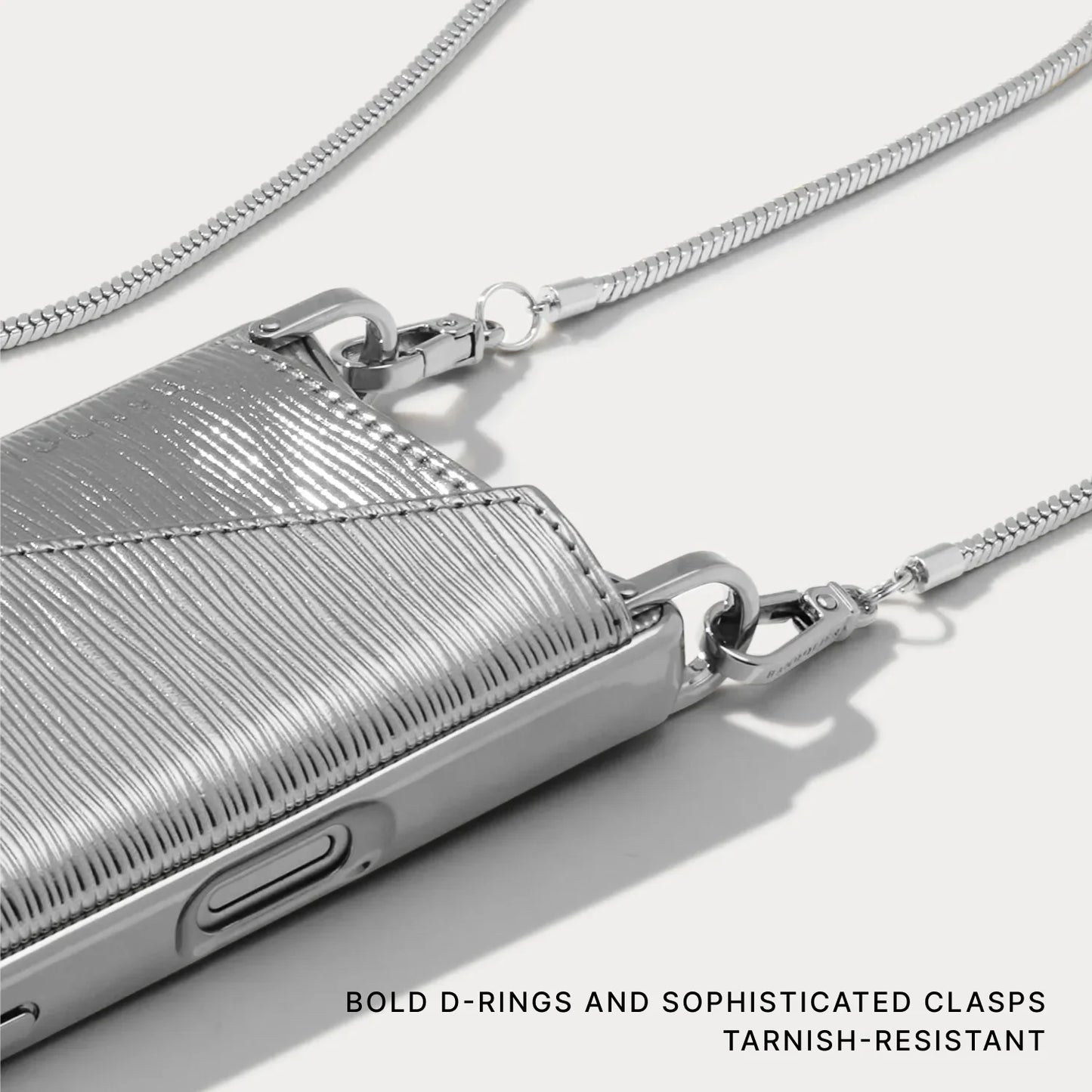 Gia Chrome Pouch Set - Silver Wave/Silver