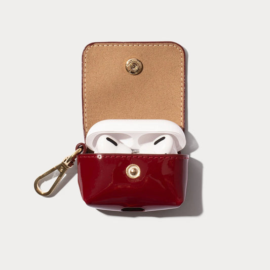 Avery AirPods Clip-On Pouch - Cranberry/Gold