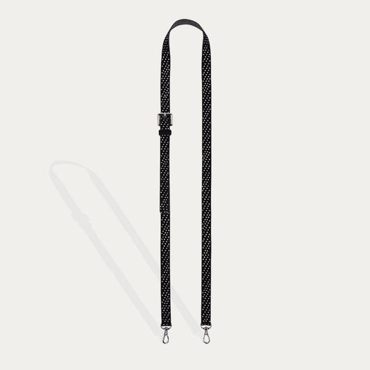 Hailey Rhinestone Strap Only - Black/Silver