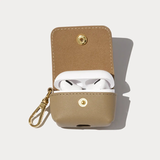 Avery AirPods Clip-On Pouch - Khaki/Gold