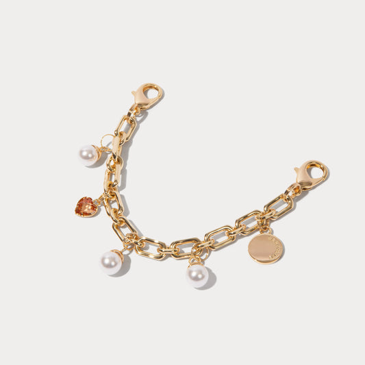 Pearl Heart Wristlet - Gold/Gold