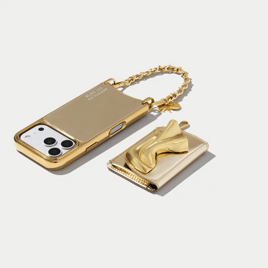 Kaia Wristlet Phone Case - Gold Patent/Gold