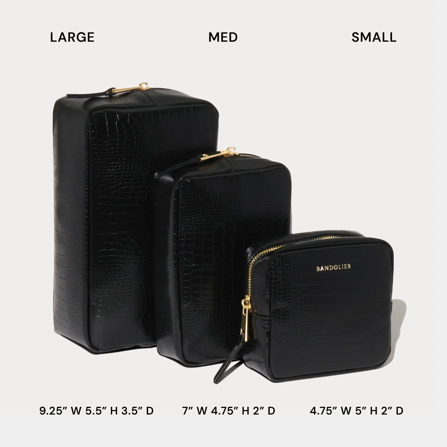 Toiletry Trio Nesting Bags - Black/Gold
