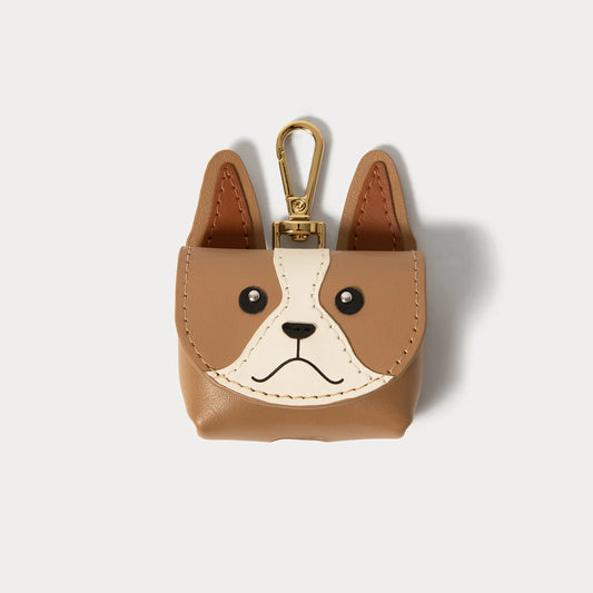Frenchie Animal AirPods Clip-On Pouch  - Frenchie Tan/Gold