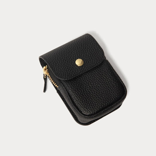 Remi Magnetic Zipper Pouch - Black/Gold