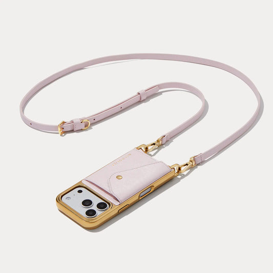 Donna Chrome Crossbody Phone Case - Pink Wave/Chrome Gold