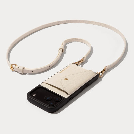 Donna Side Slot Crossbody Bandolier - Ivory/Gold